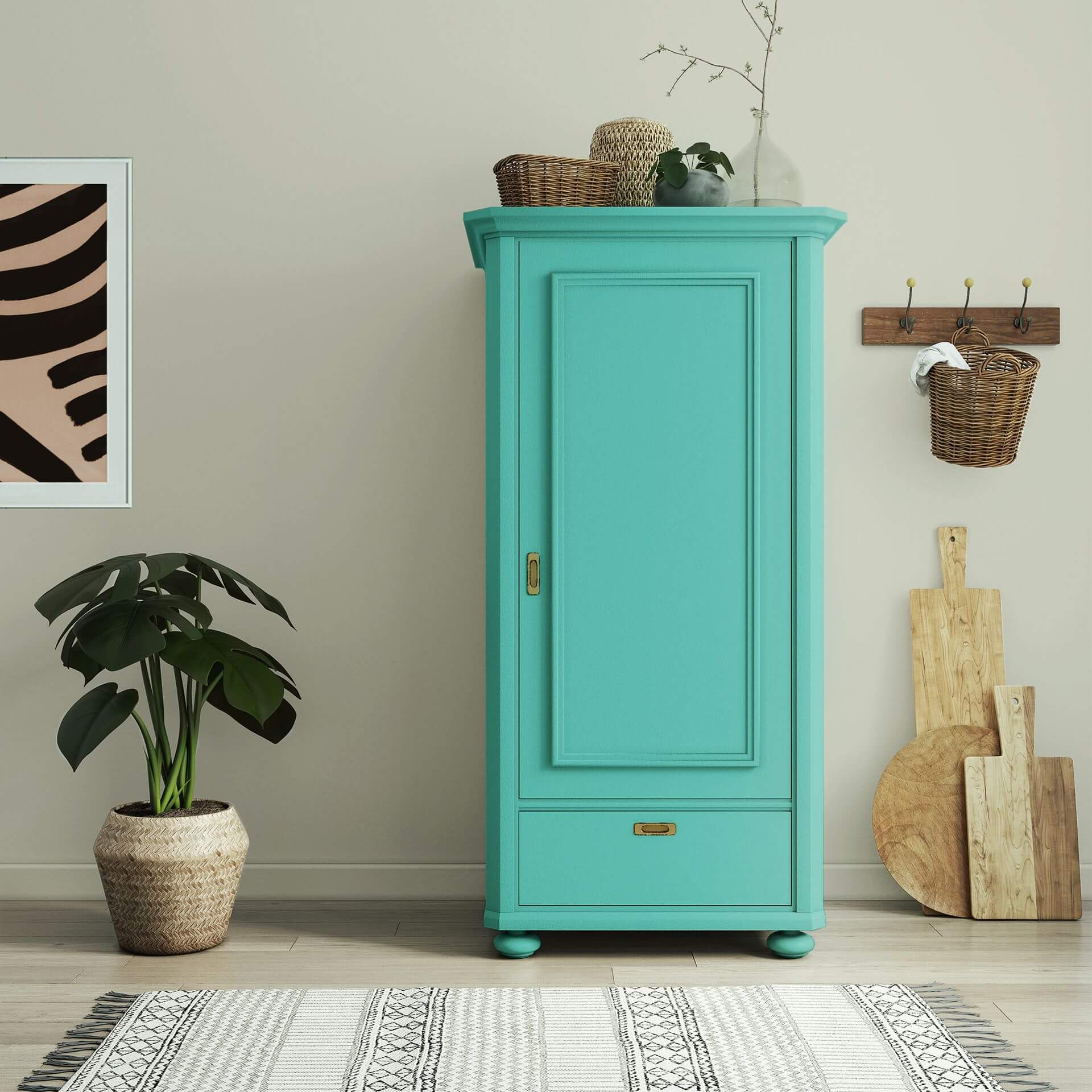 MissPompadour Green with Turquoise - The Functional Wall Paint 1L