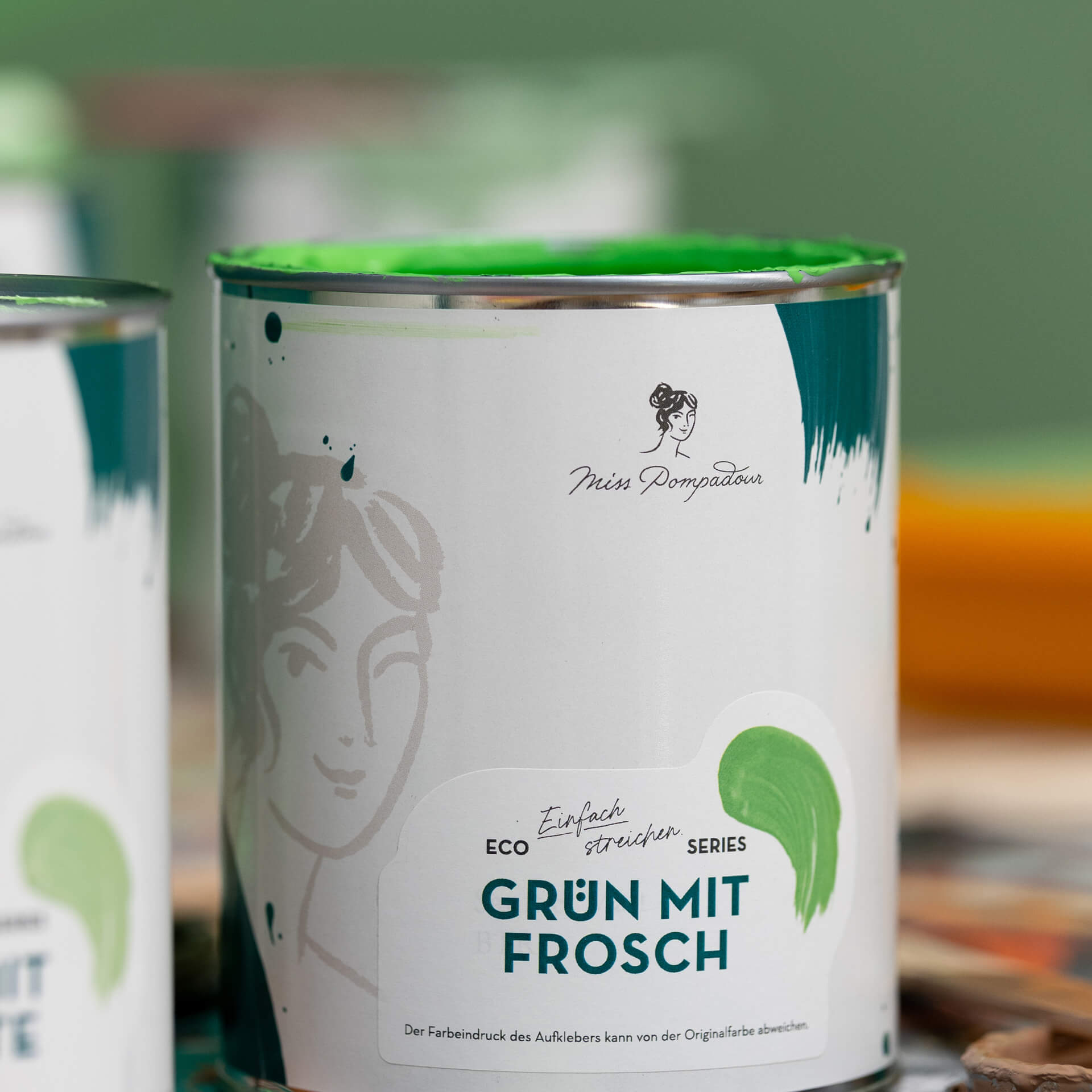 MissPompadour Grün mit Frosch - Stark & Schimmernd 1L