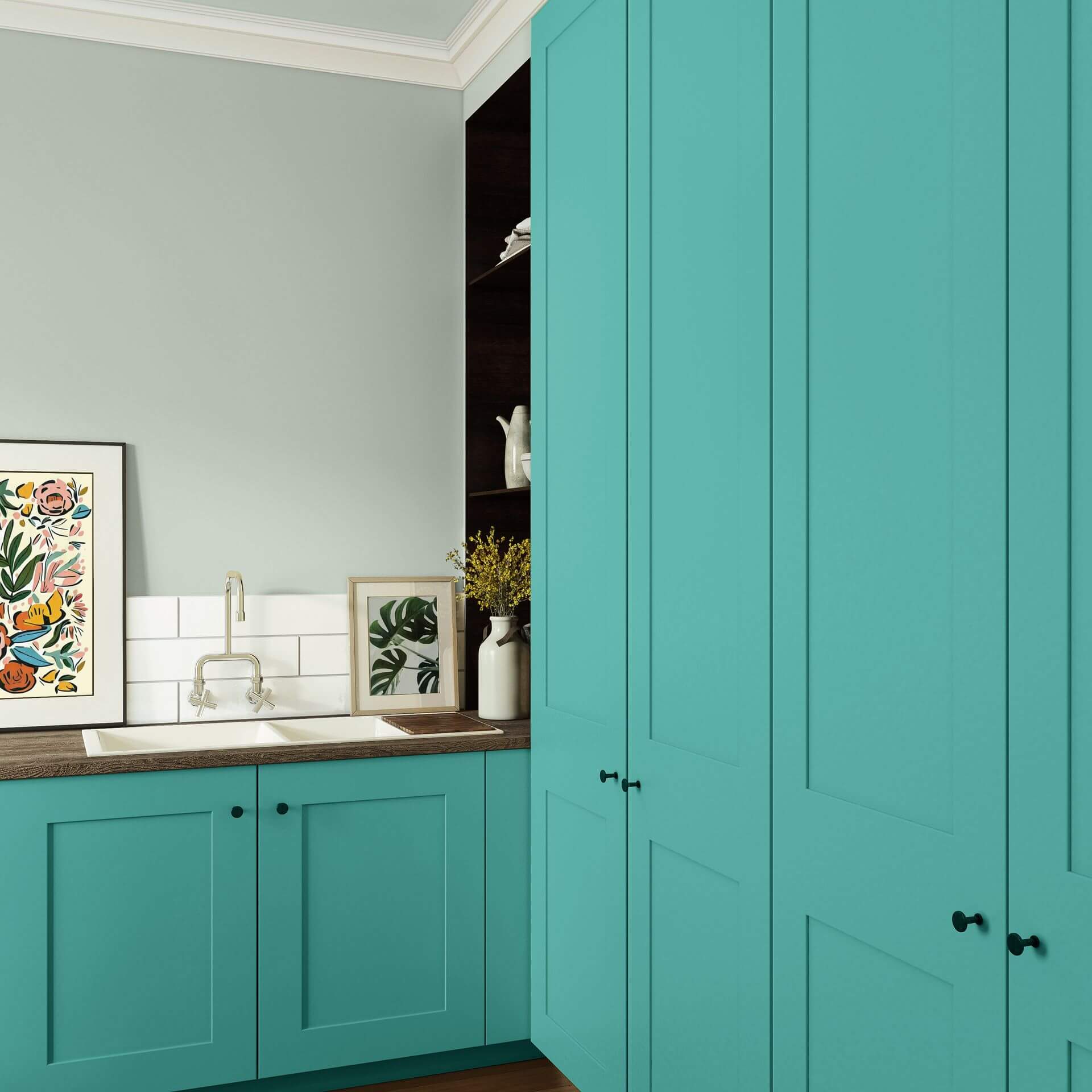 MissPompadour Green with Turquoise - The Functional Wall Paint 1L