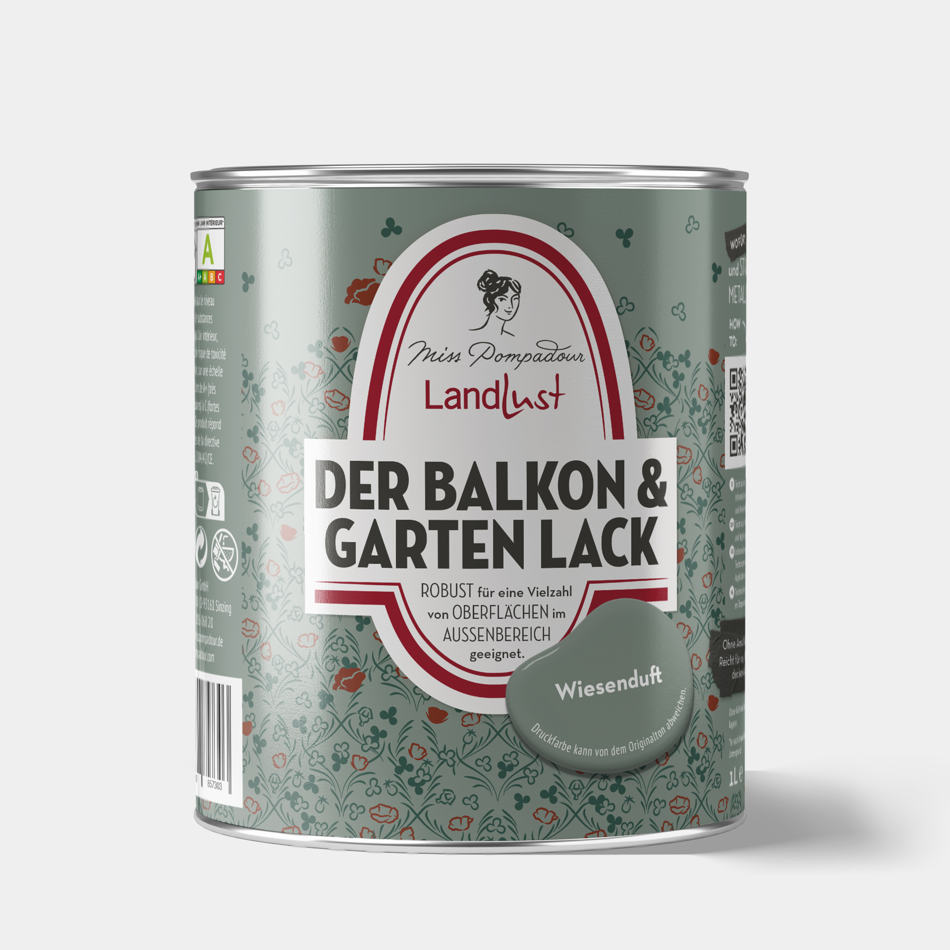 MissPompadour Wiesenduft Grün - Balkon & Garten Lack, 1L