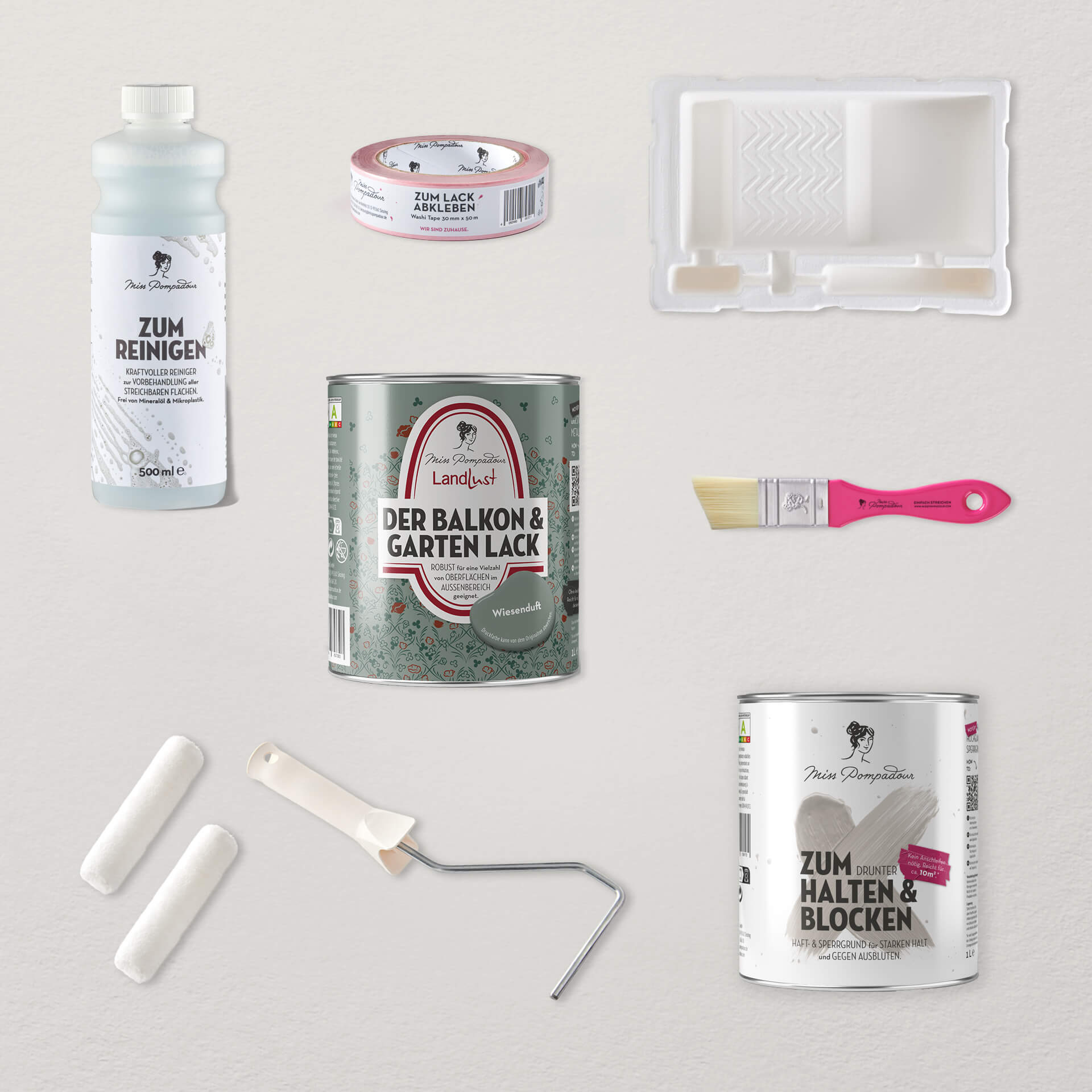 Balkon & Garten Streich-Set - Abendsonne Rosa, Kleines Set