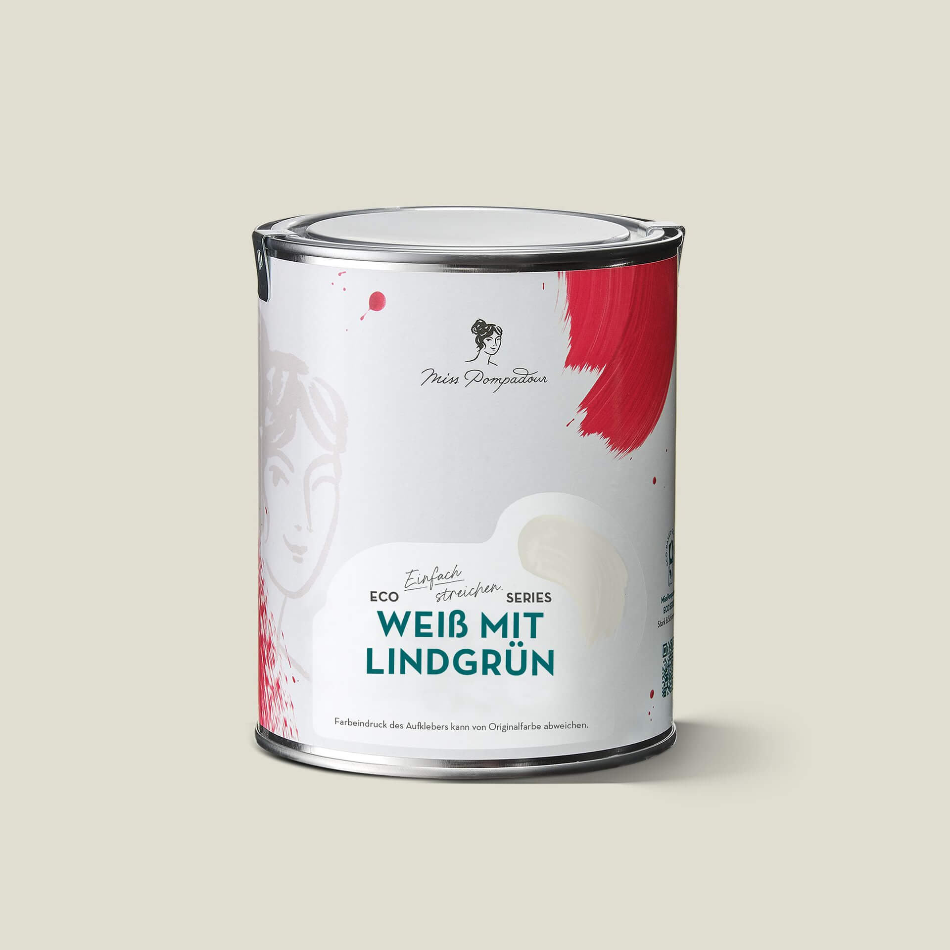 MissPompadour Weiß mit Lindgrün - Die Wertvolle 2.5L