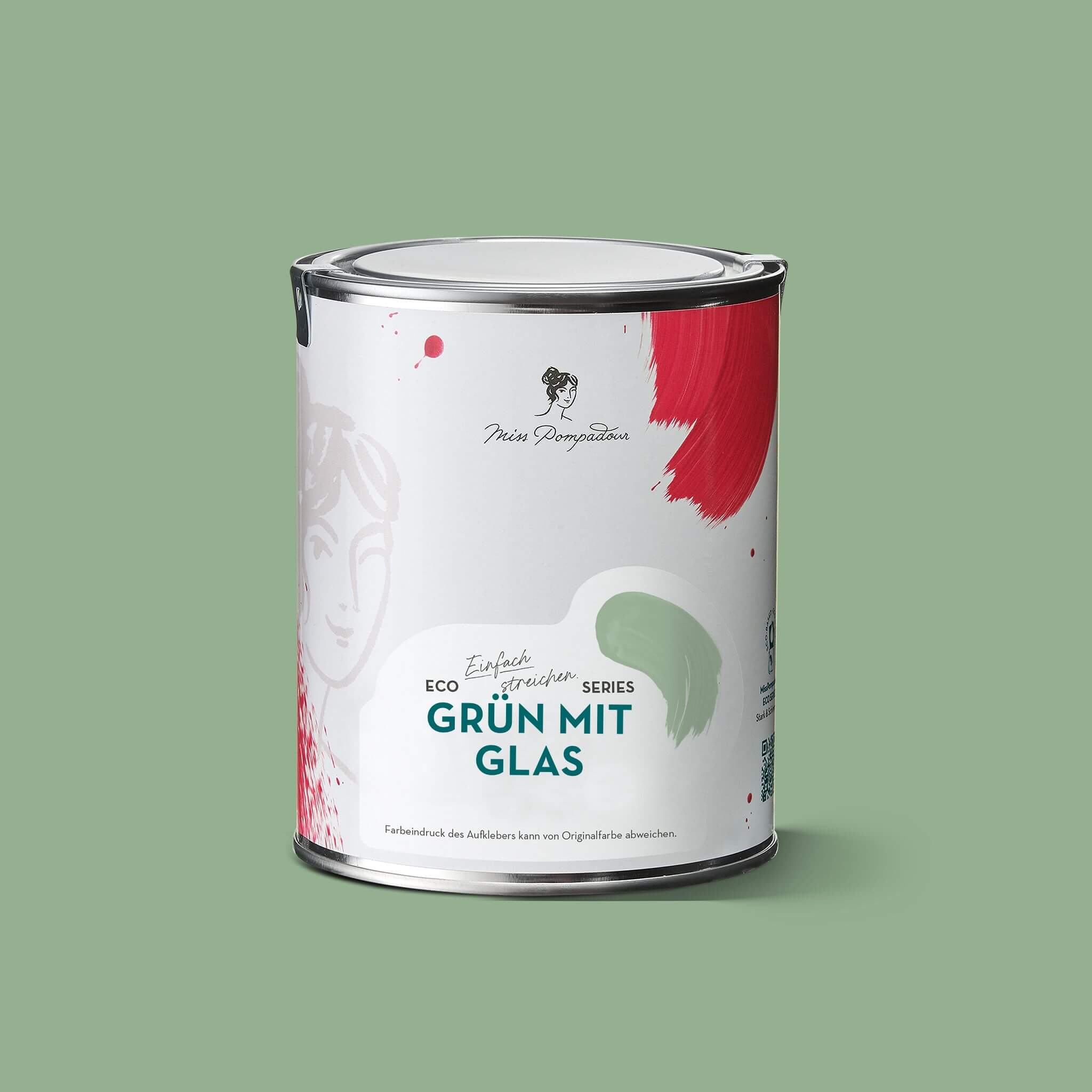MissPompadour Grün mit Glas - Sanft & Matt 1L