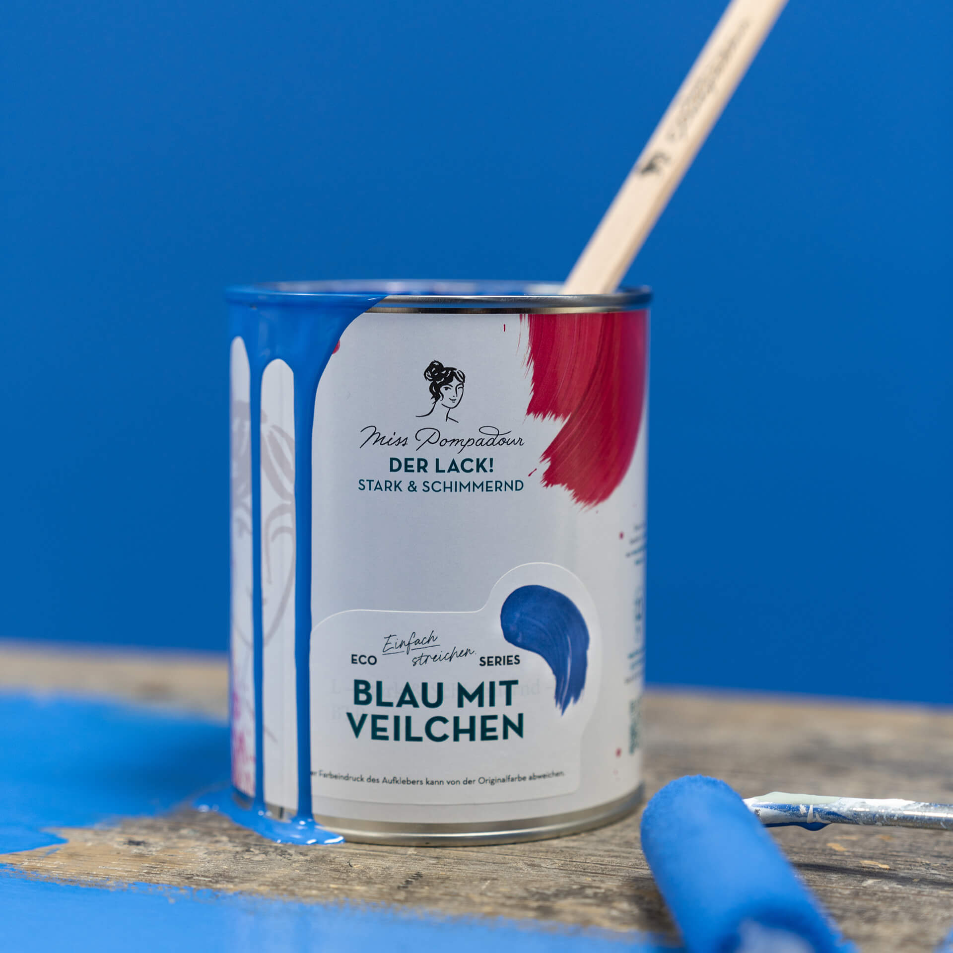 MissPompadour Blau mit Veilchen - Die Wertvolle 1L