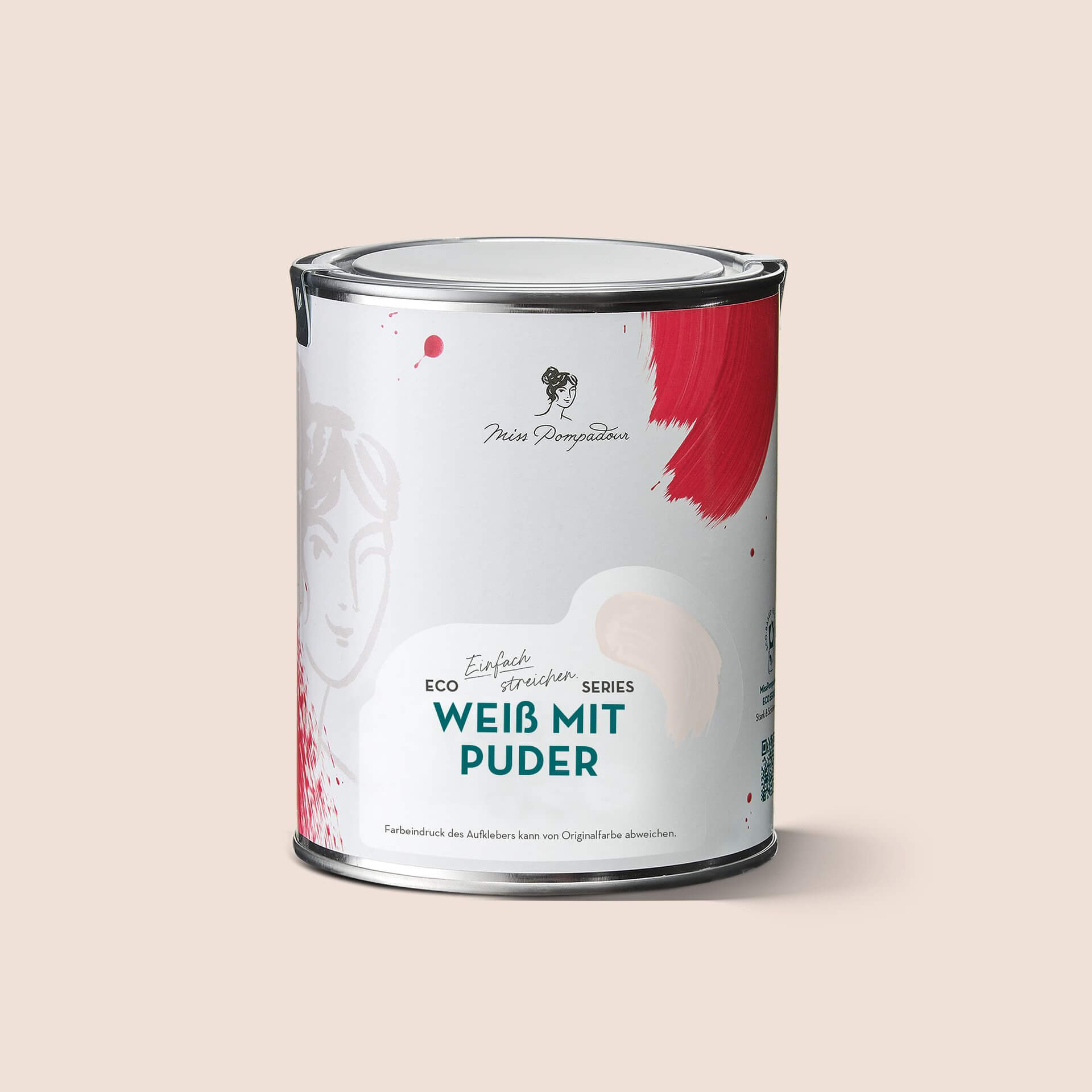 MissPompadour Weiß mit Puder - Stark & Schimmernd 1L