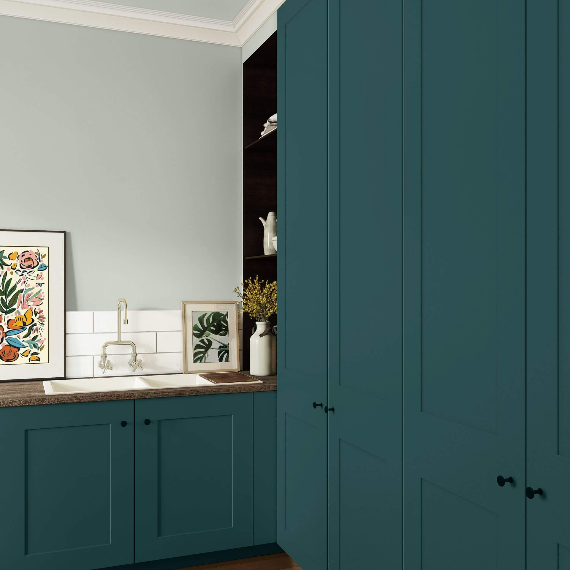 MissPompadour Green with Teal - The Valuable Wall Paint 1L