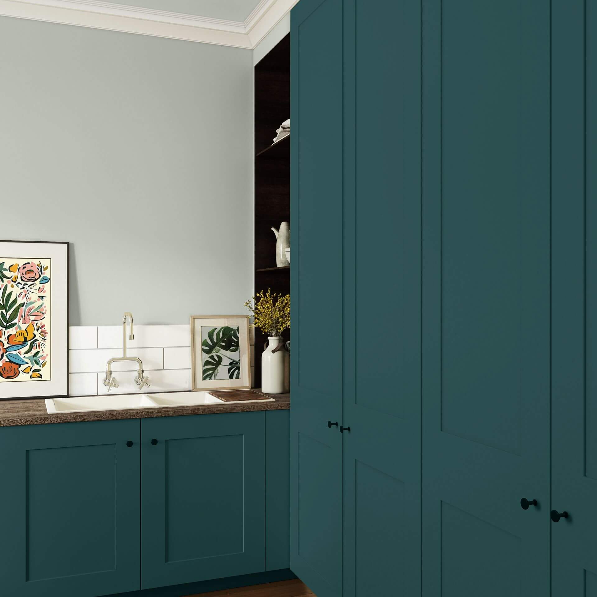 MissPompadour Green with Teal - The Functional Wall Paint 1L