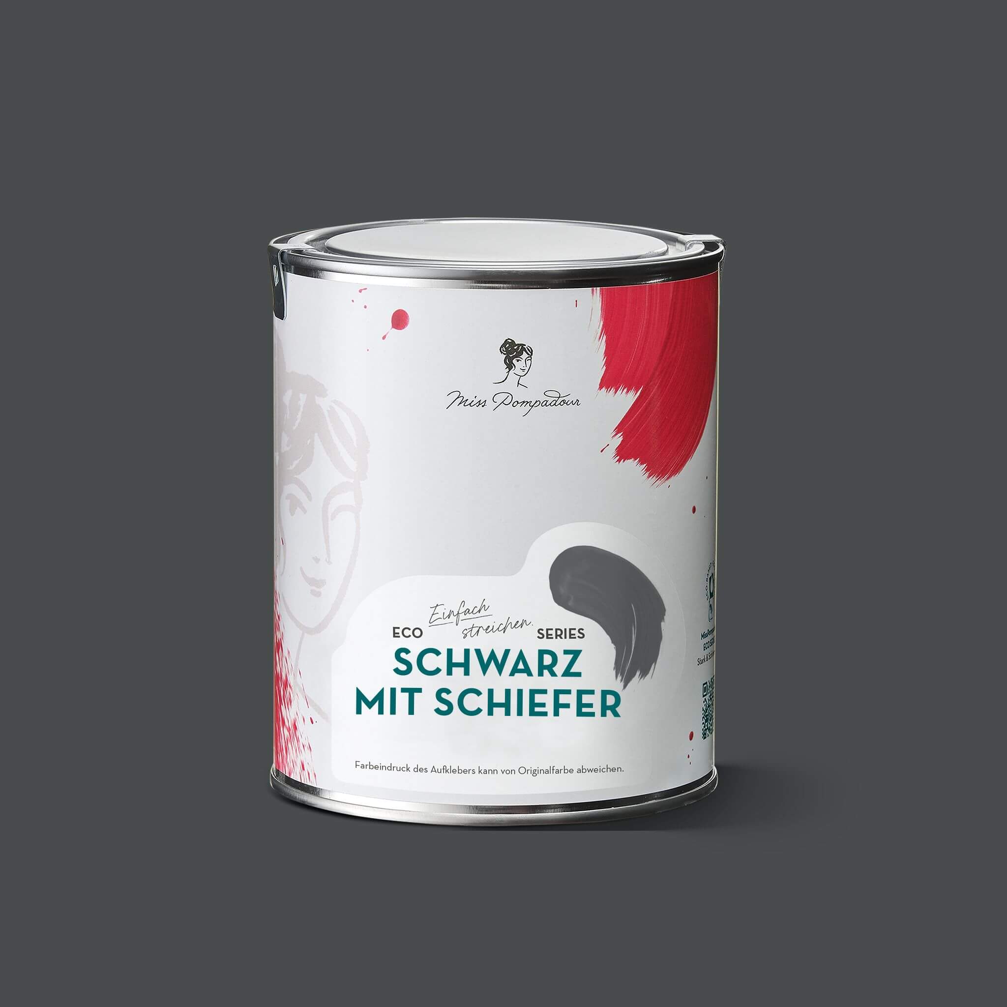 MissPompadour Schwarz mit Schiefer - Sanft & Matt 1L