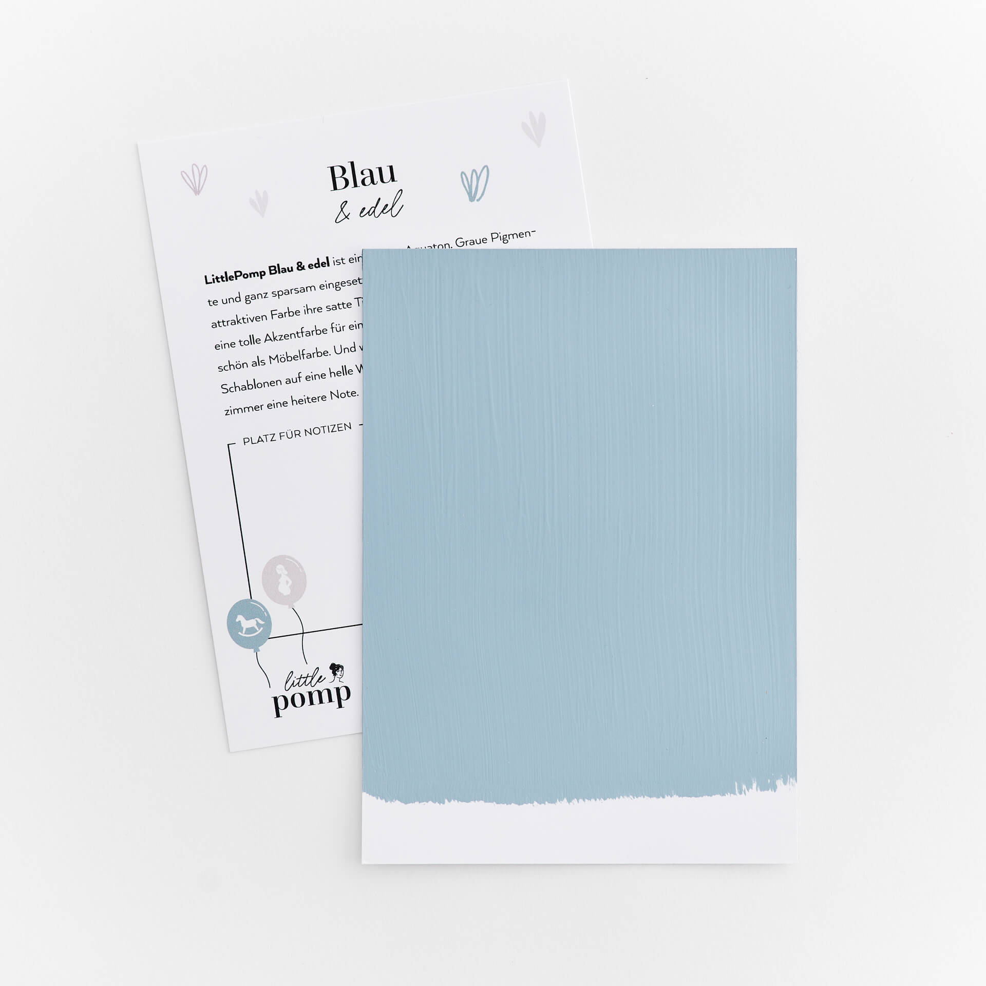 LittlePomp Blau & Edel - Farbmuster A6