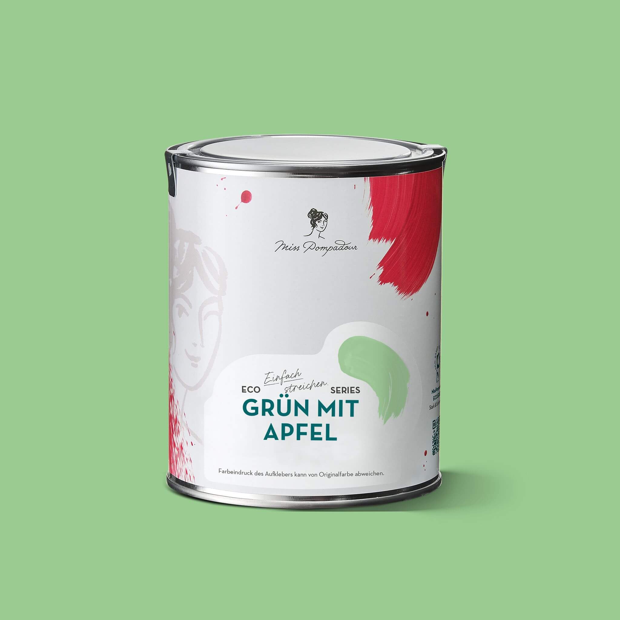 MissPompadour Grün mit Apfel - Die Wertvolle 1L