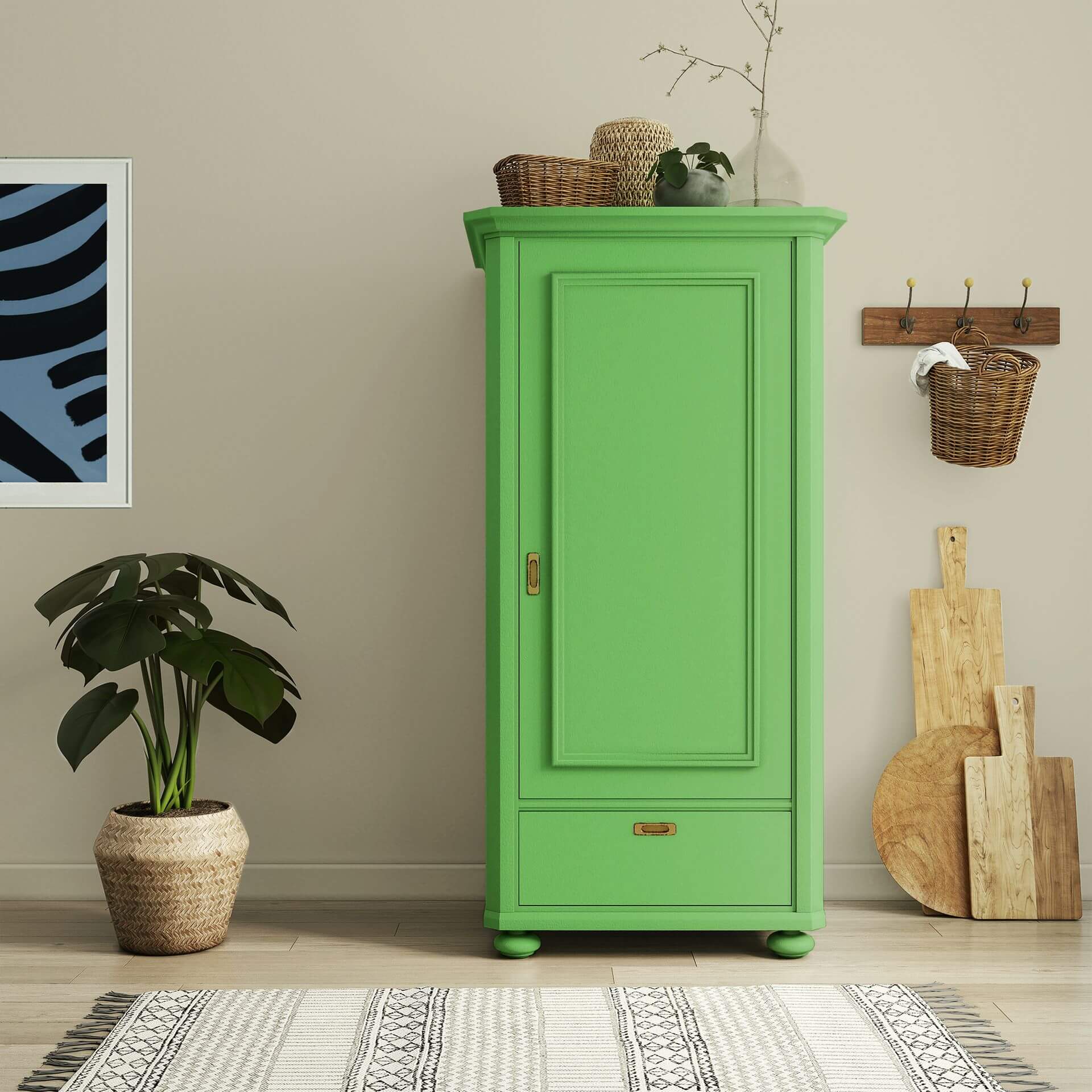 MissPompadour Green with Frog - The Functional Wall Paint 1L