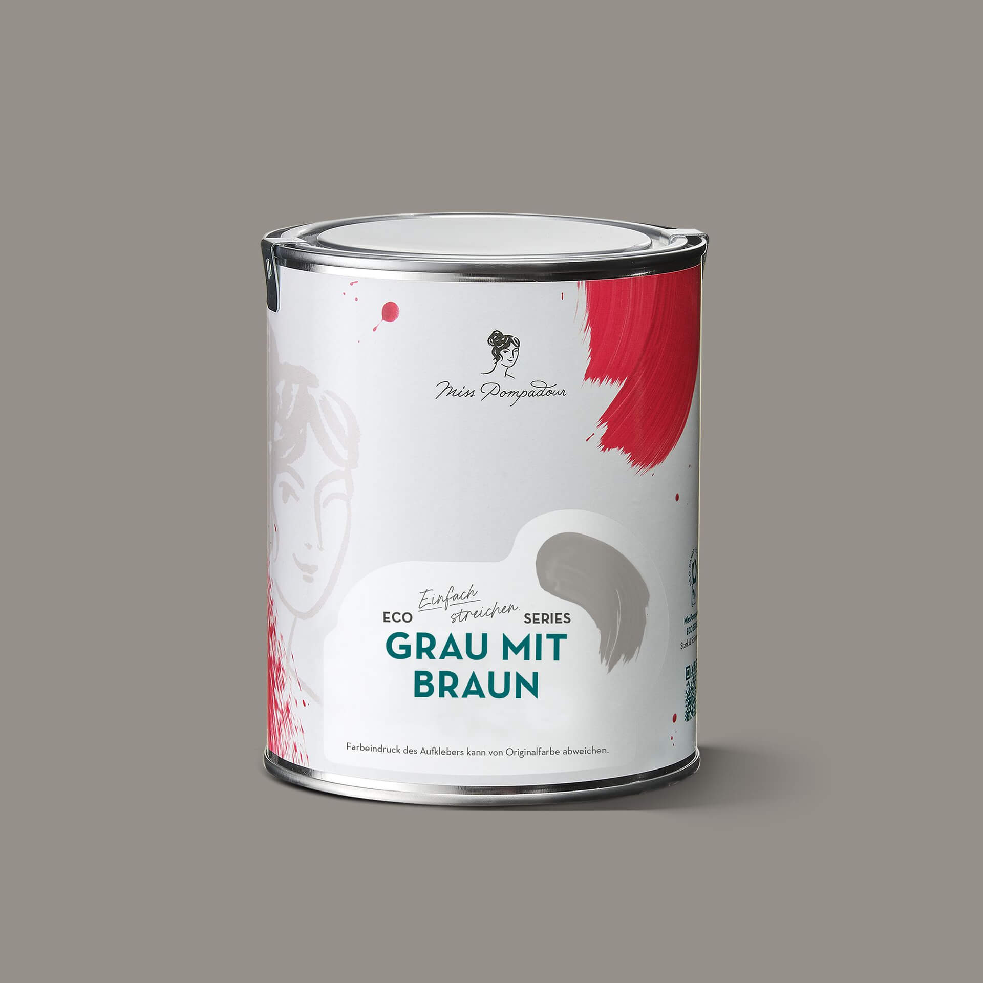 MissPompadour Grau mit Braun - Sanft & Matt 2.5L