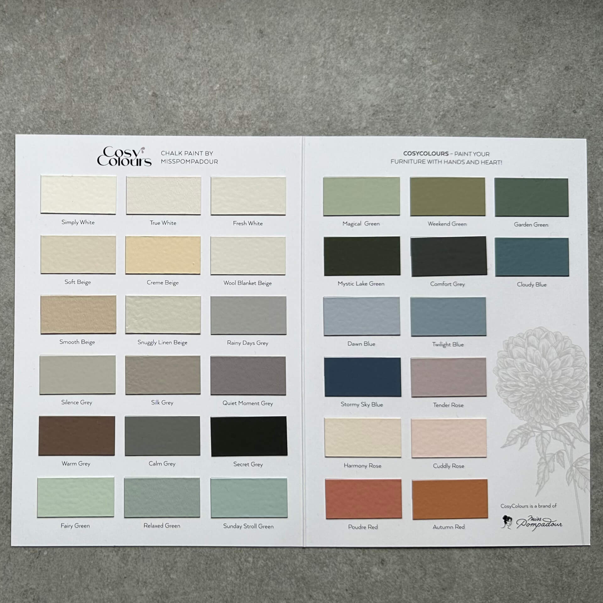Kleurenkaart - CosyColours collectie - Kleurenkaart & Cadeaubon 25 euro