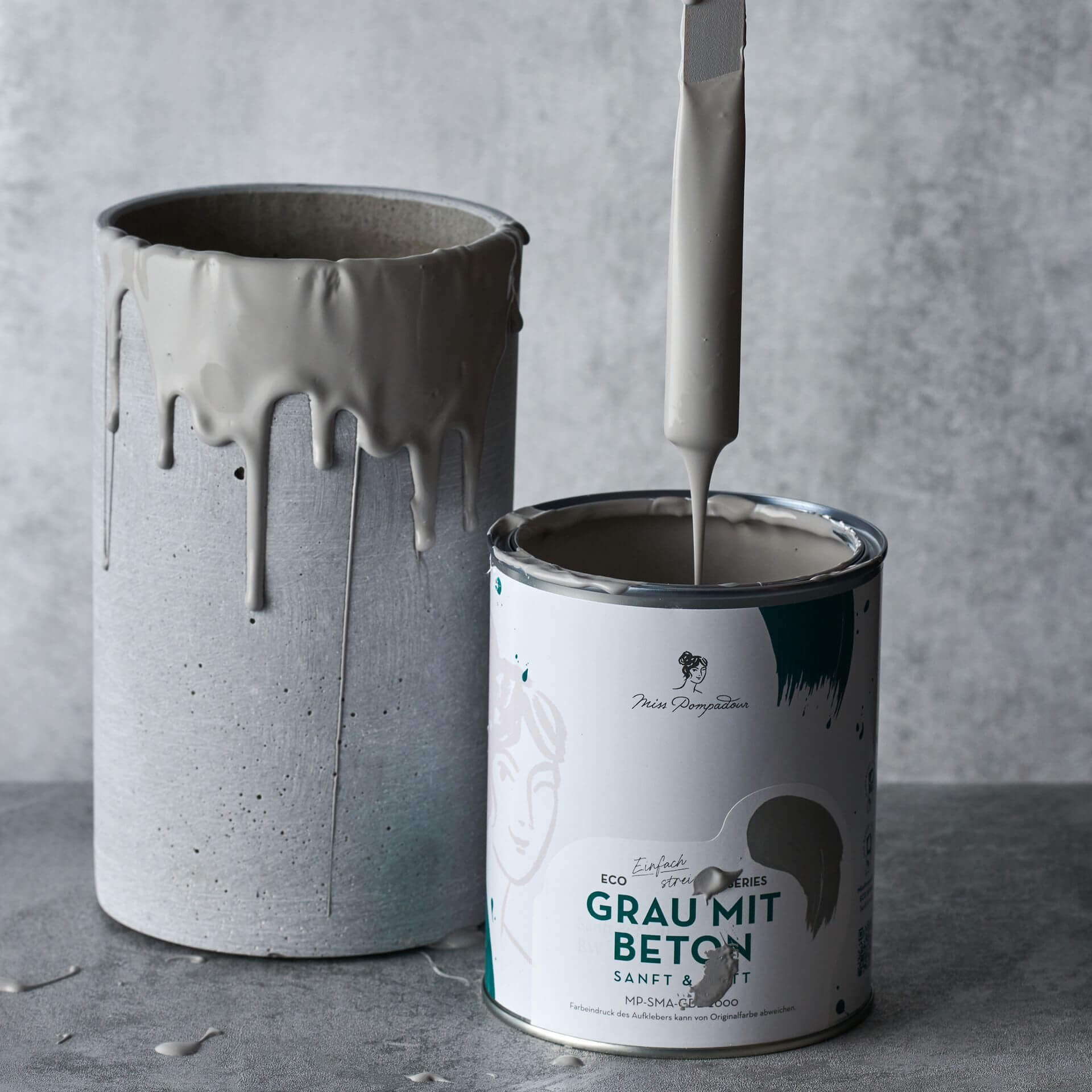 MissPompadour Grau mit Beton - Sanft & Matt 1L