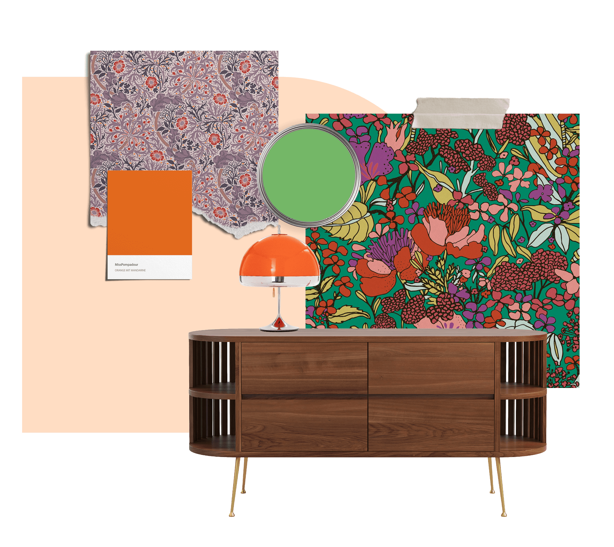 Farbpalette Siebziger Jahre