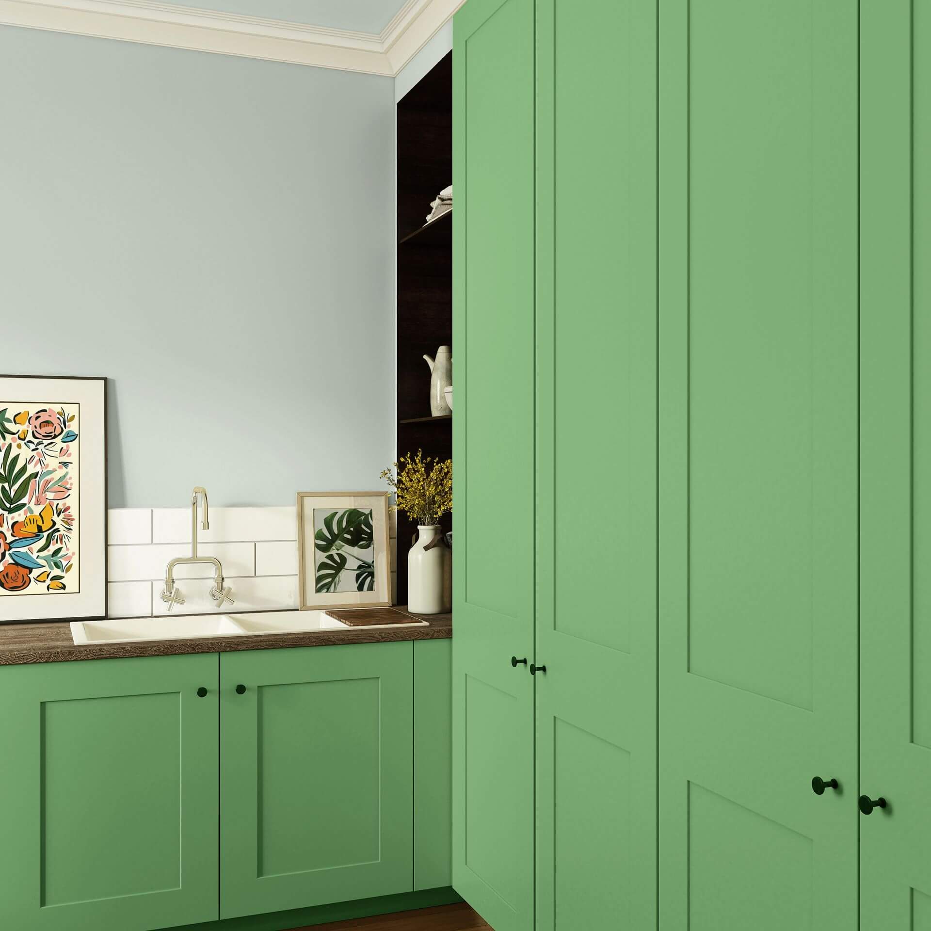 MissPompadour Green with Frog - The Functional Wall Paint 1L