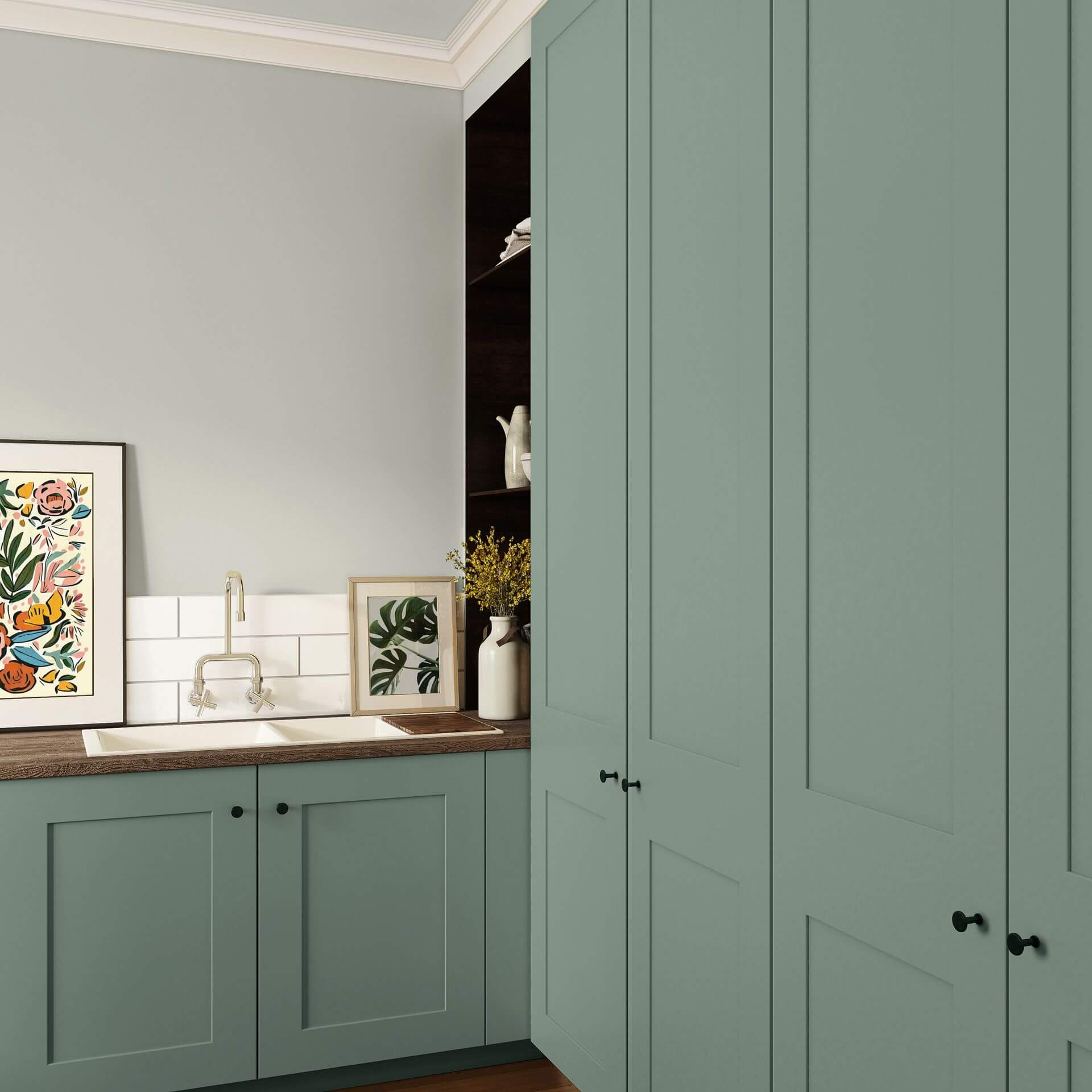 MissPompadour Green with Grey - The Functional Wall Paint 1L