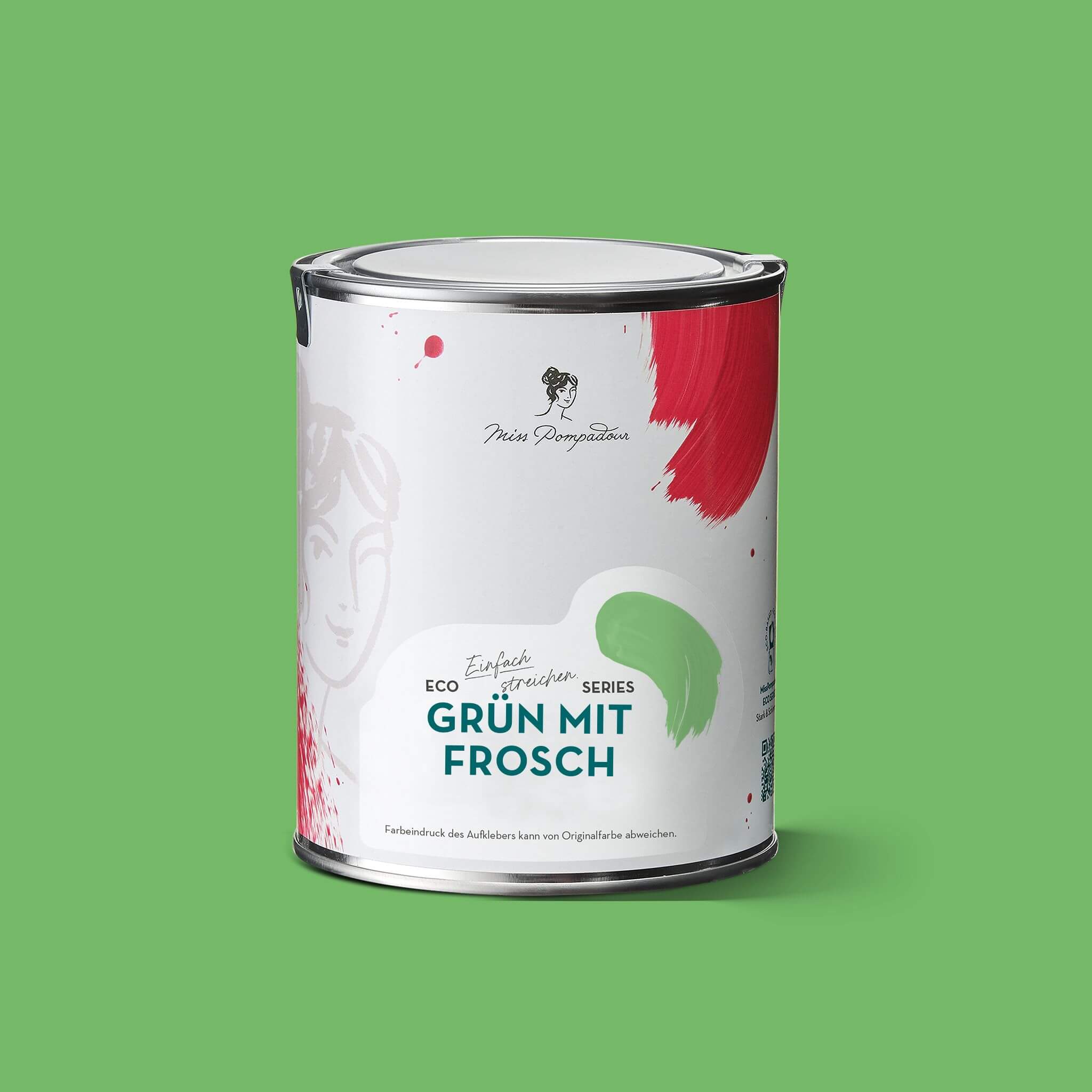 MissPompadour Green with Frog - Eggshell Varnish 1L