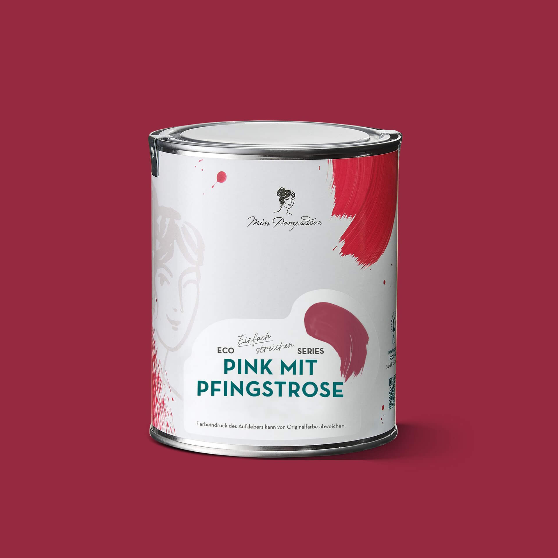 MissPompadour Pink mit Pfingstrose - Sanft & Matt 1L