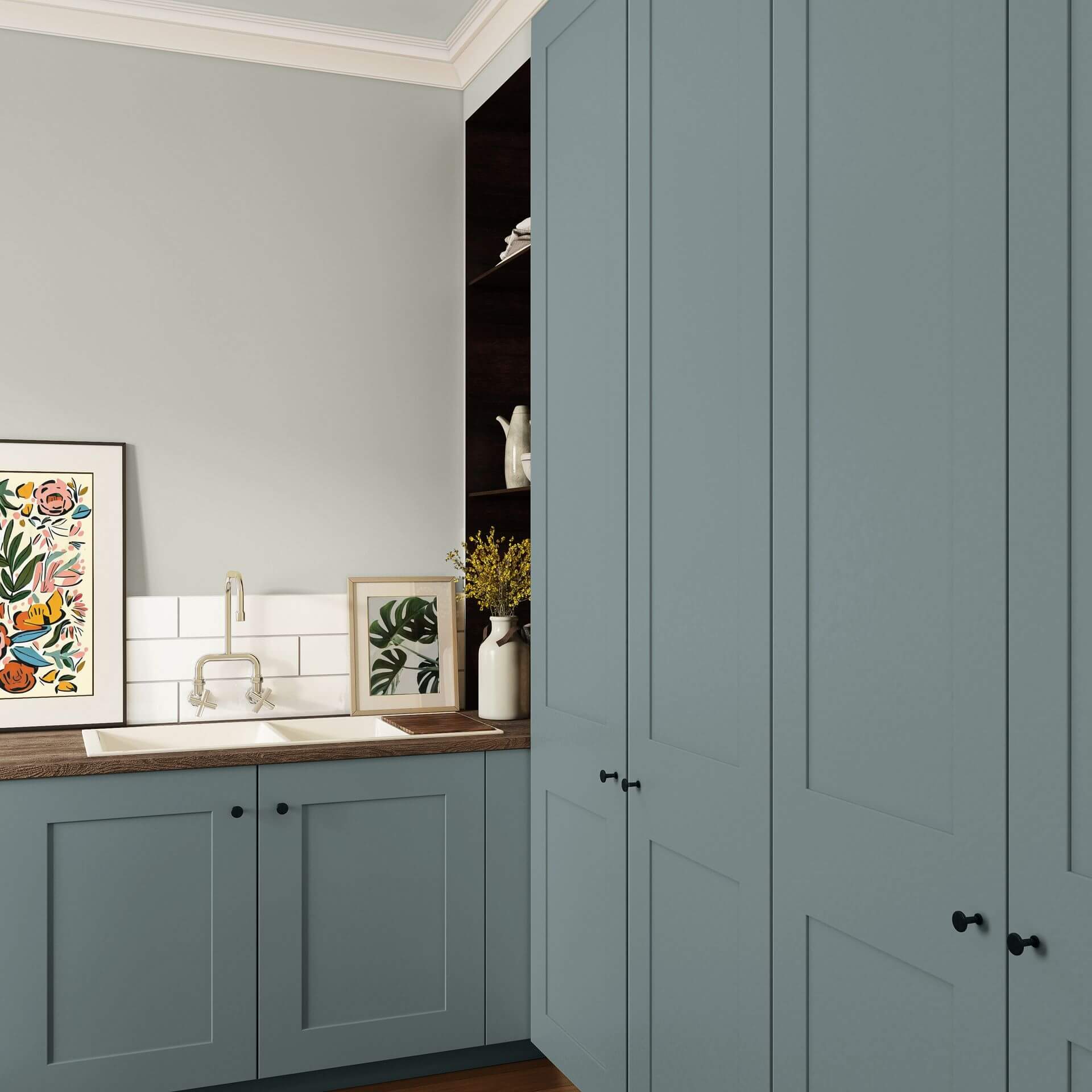 MissPompadour Grey with Green - The Functional Wall Paint 1L