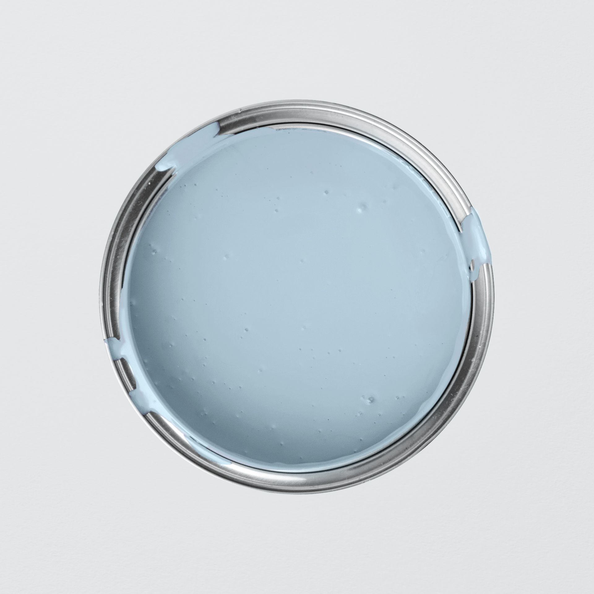Paint Preview Image: Opened paint can viewed from above with MissPompadour Blue with Cloud