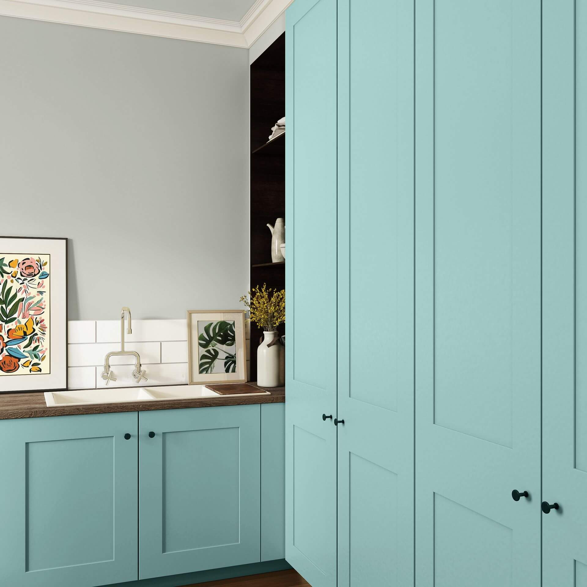 MissPompadour Green with Aqua - The Functional Wall Paint 1L