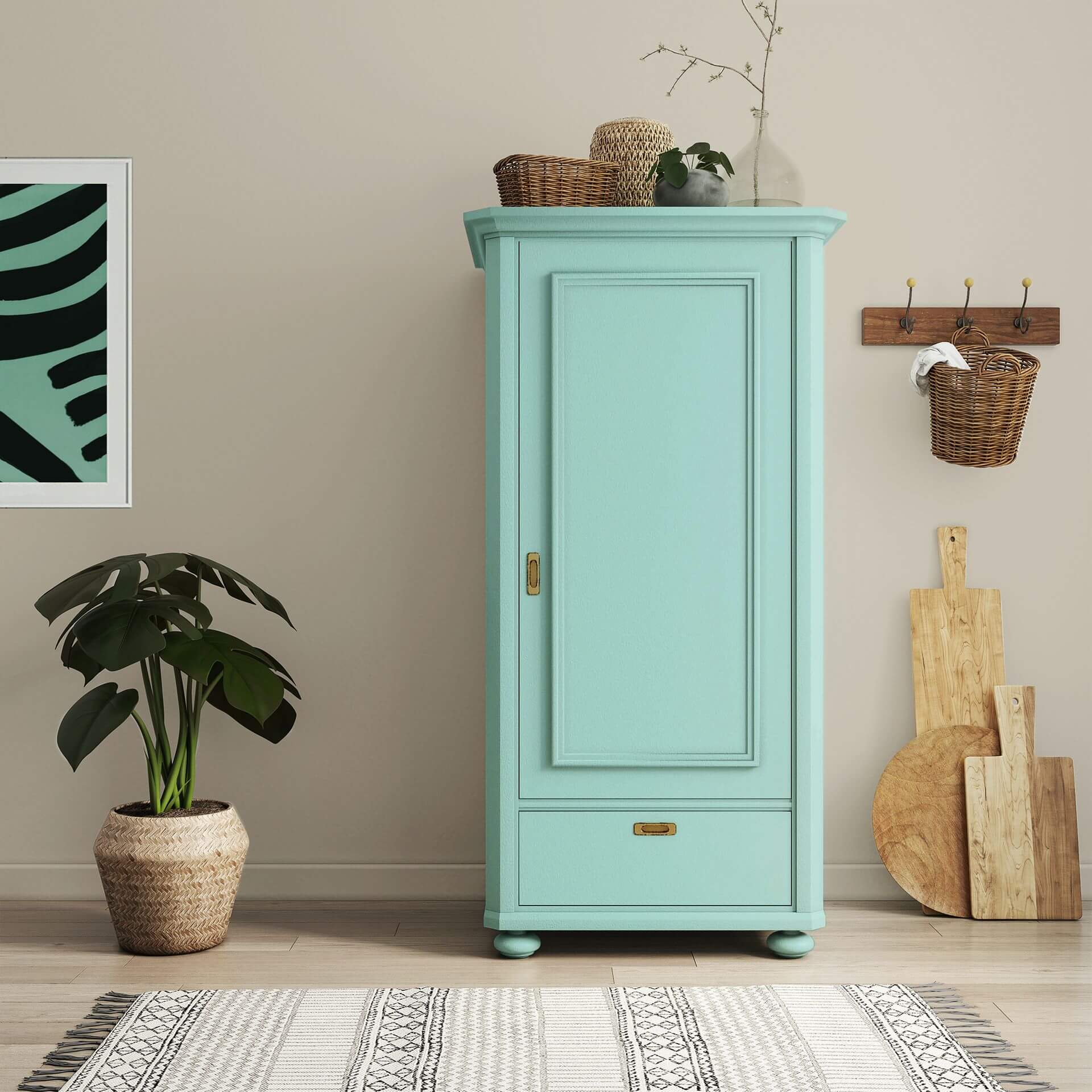 MissPompadour Green with Aqua - The Functional Wall Paint 1L