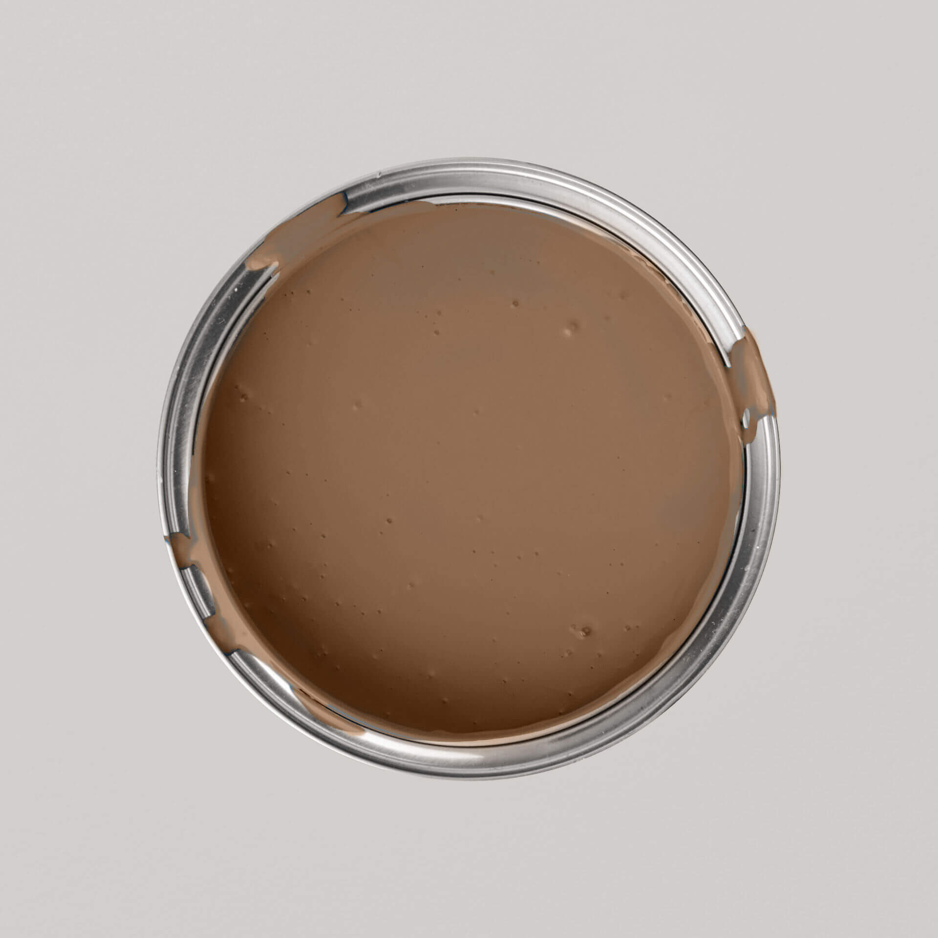 Paint Preview Image: Opened paint can viewed from above with MissPompadour Brown with Hazelnut