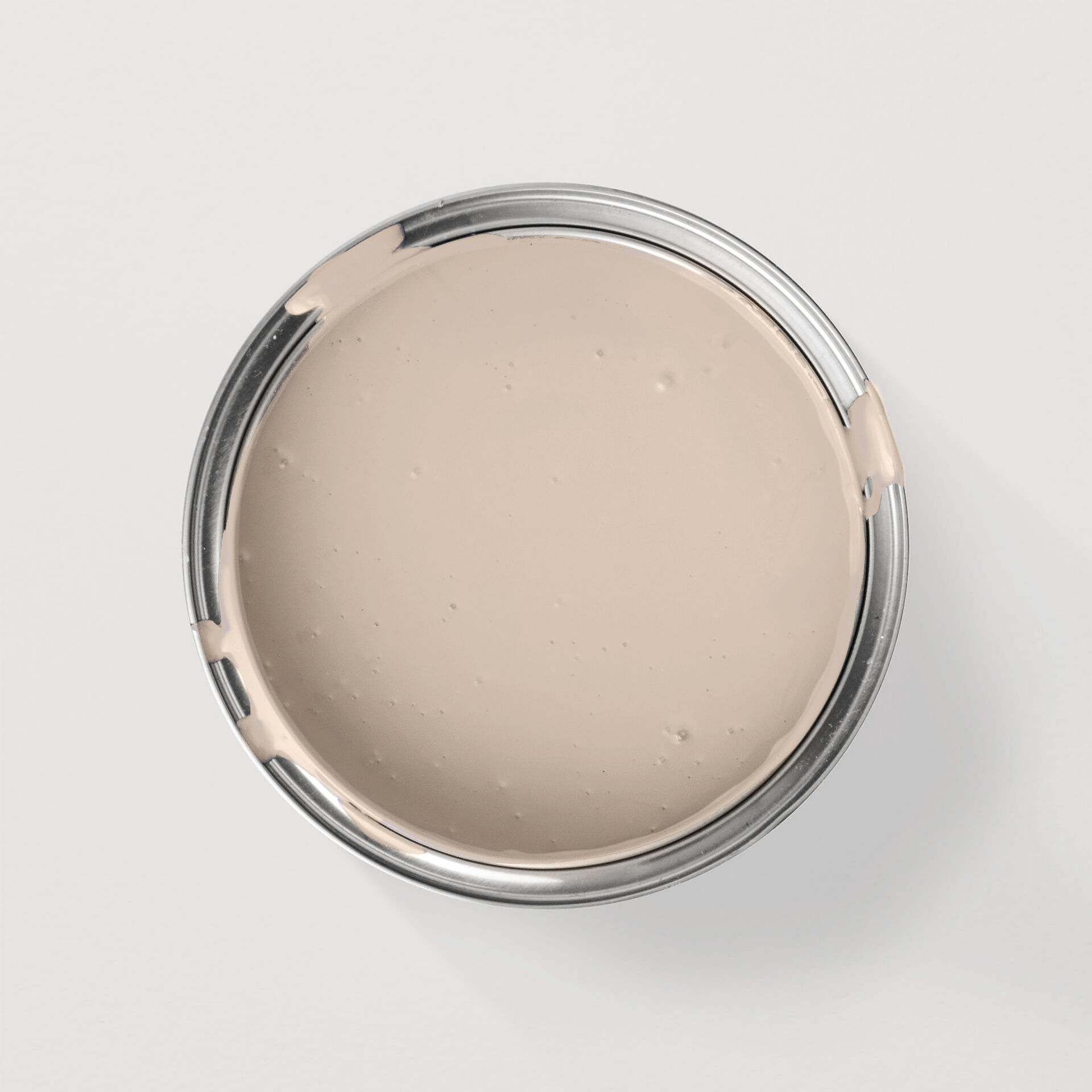 Farbenvorschau-Bild: Geöffnete Farbdose von oben mit MissPompadour Beige mit Sand