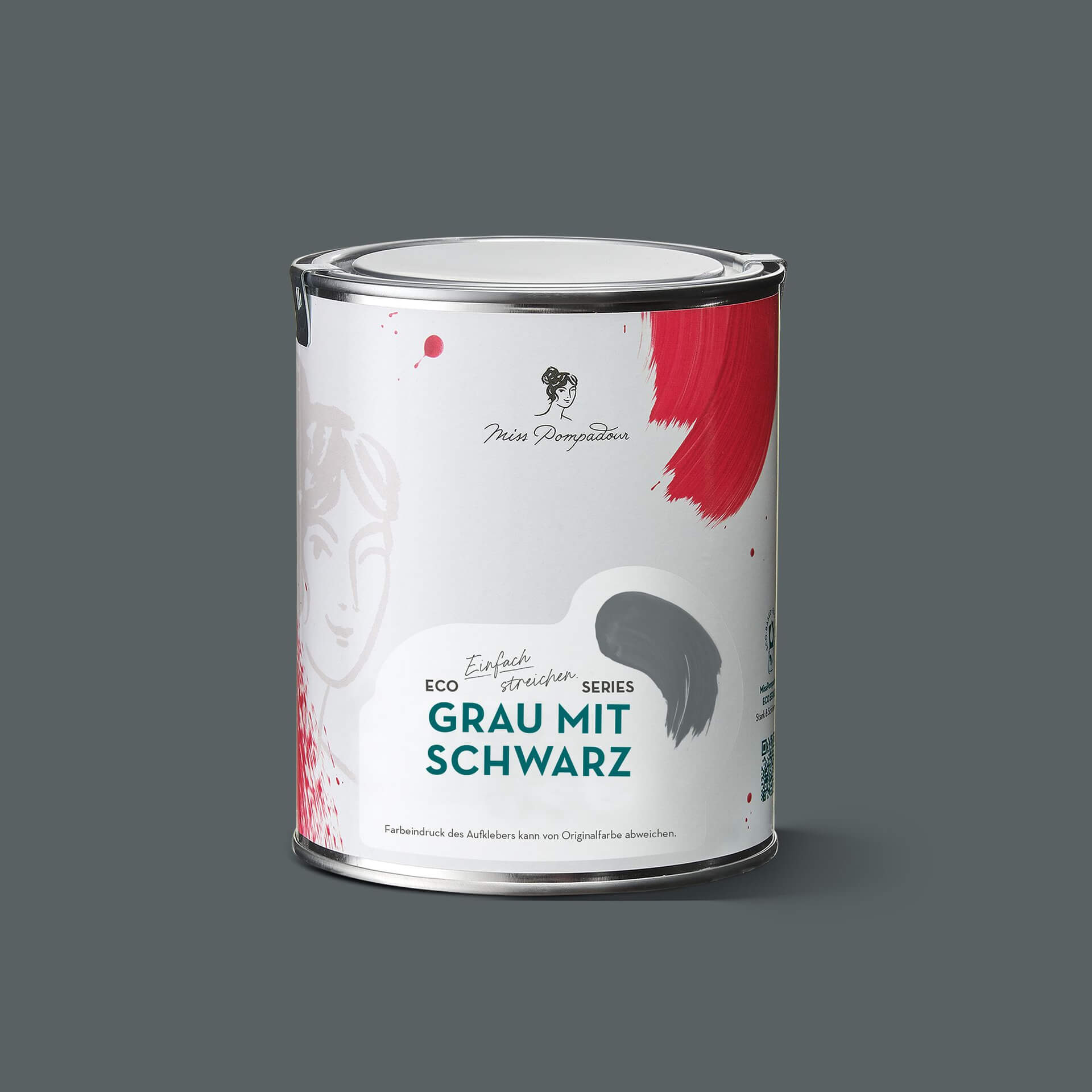 MissPompadour Grau mit Schwarz - Sanft & Matt 2.5L