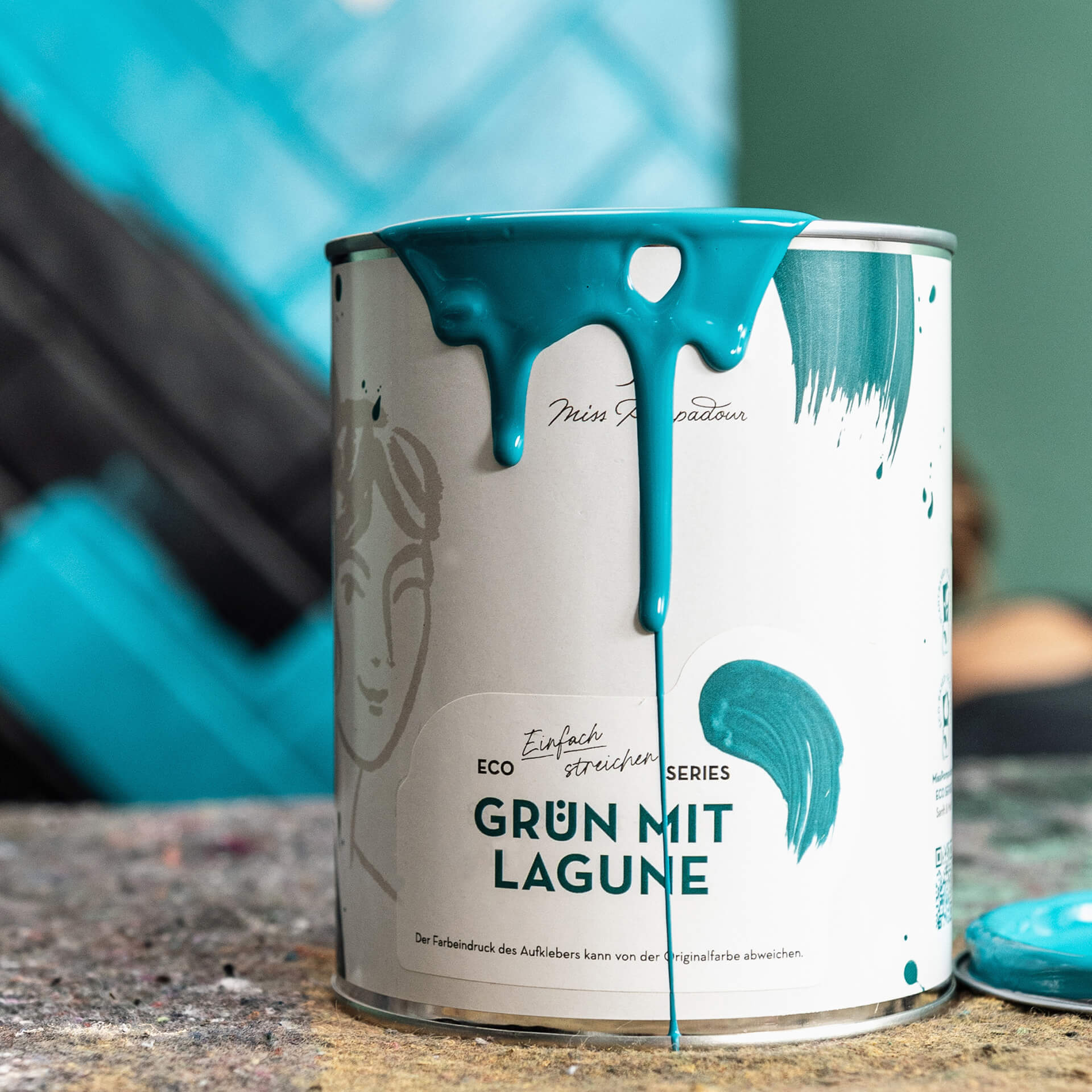 MissPompadour Green with Lagoon - The Valuable Wall Paint 1L