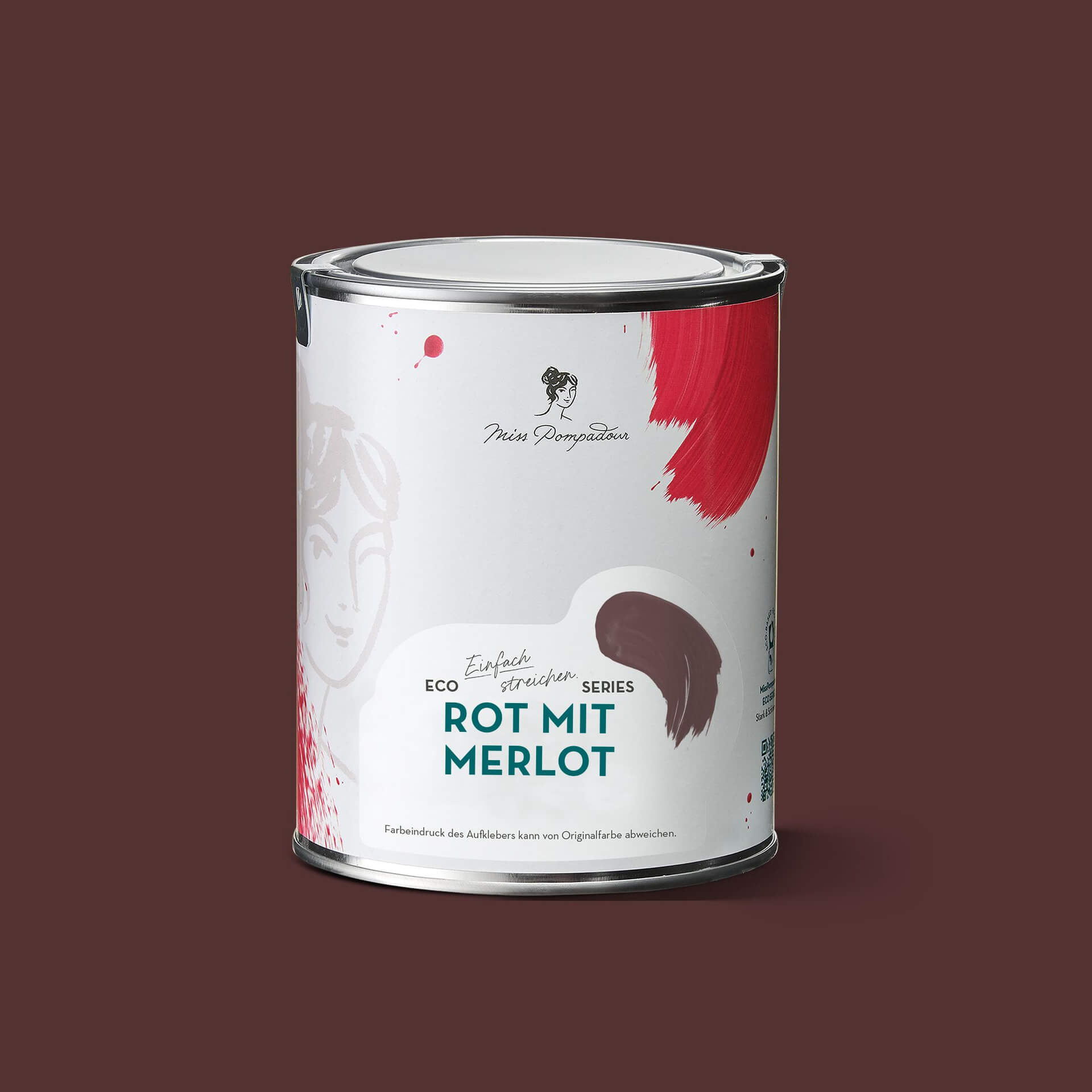 MissPompadour Rood met Merlot - Duurzame eco muurverf 1L | MissPompadour NL